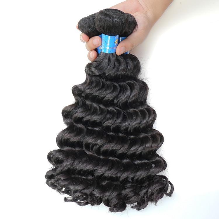 Wholesale 8-50 inch deep wave 100% raw virgin brazilian bundles hair vendors