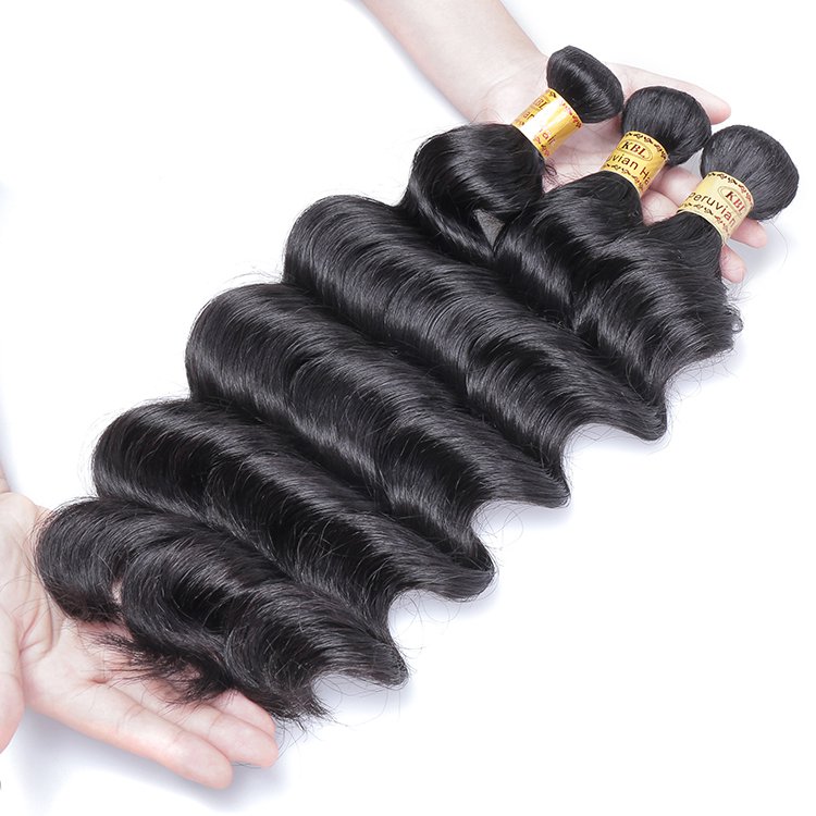 KBL Wholesale Loose Wave Premium Peruvian Hair Natural Black