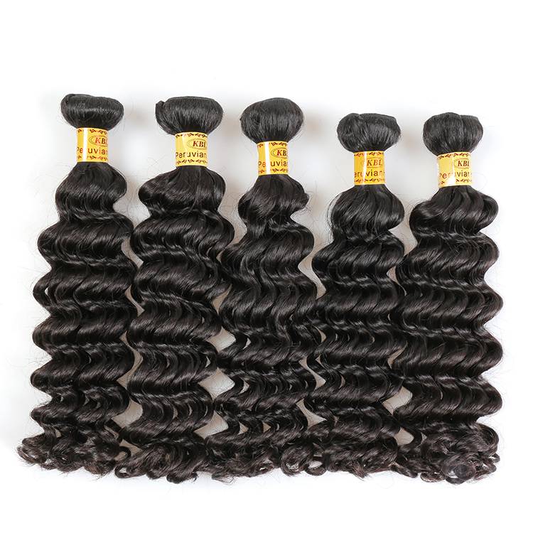 KBL Wholesale 100 Peruvian virgin Hair bundles Natural color deep wave
