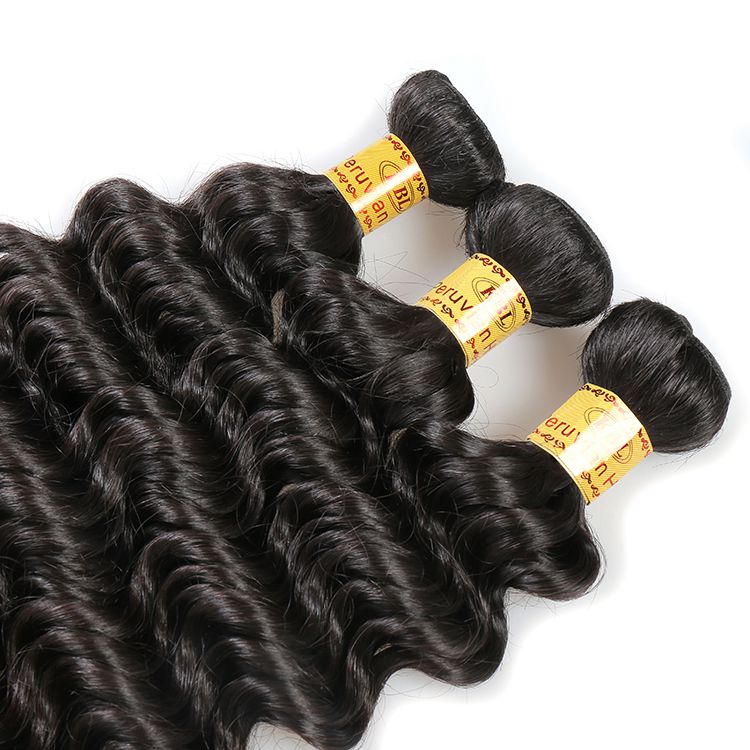 KBL Wholesale 100 Peruvian virgin Hair bundles Natural color deep wave