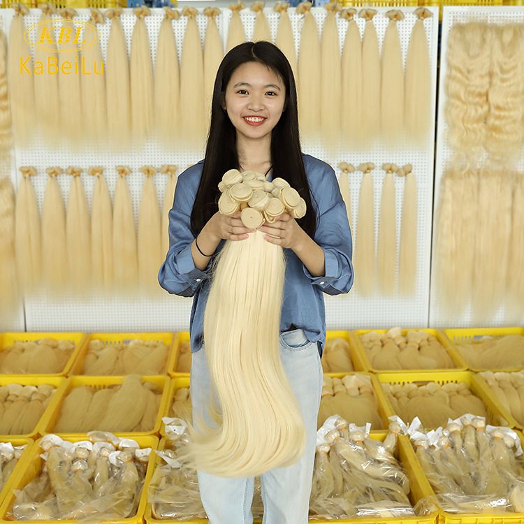 100 Virgin plastinum blonde hair 613 color