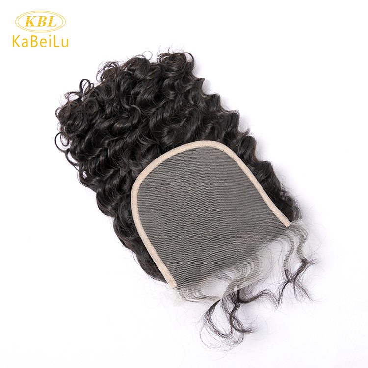 Pre-plucked 5 by 5 transparent lace closure virgin brazilian hair deep wave