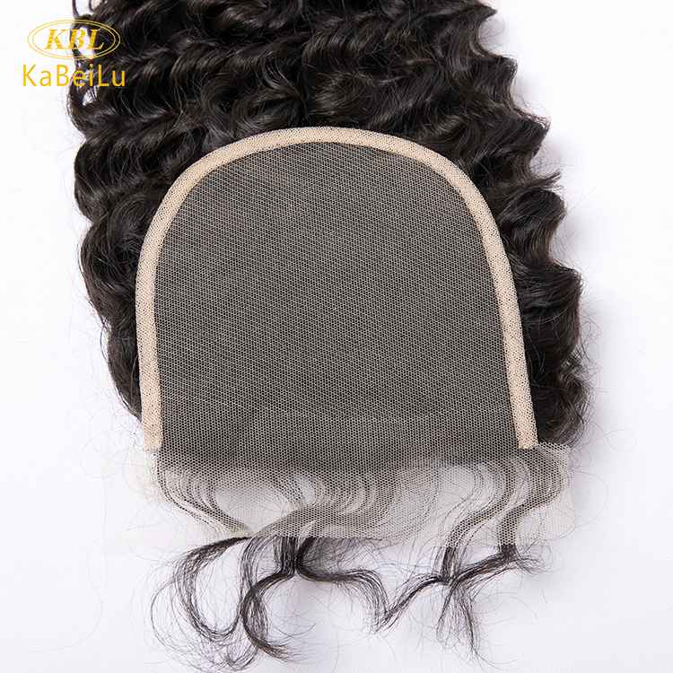 Pre-plucked 5 by 5 transparent lace closure virgin brazilian hair deep wave