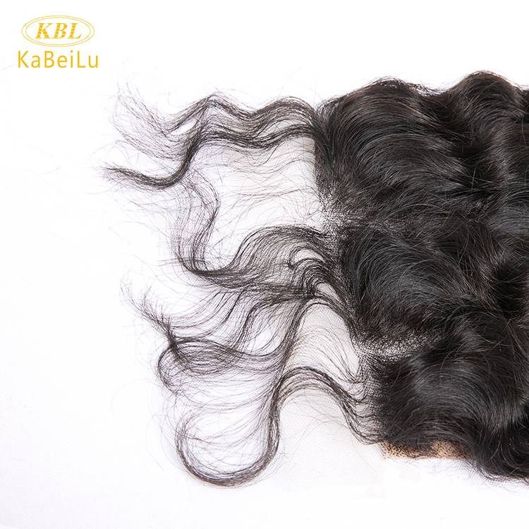 Pre-plucked 5 by 5 transparent lace closure virgin brazilian hair deep wave