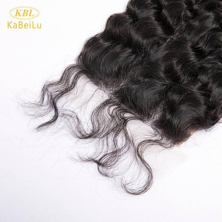 Pre-plucked 5 by 5 transparent lace closure virgin brazilian hair deep wave