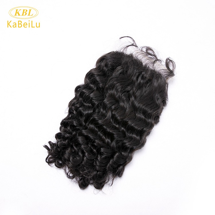 Pre-plucked 5 by 5 transparent lace closure virgin brazilian hair deep wave