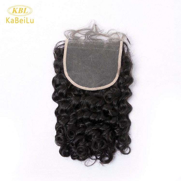 Pre-plucked 5 by 5 transparent lace closure virgin brazilian hair deep wave