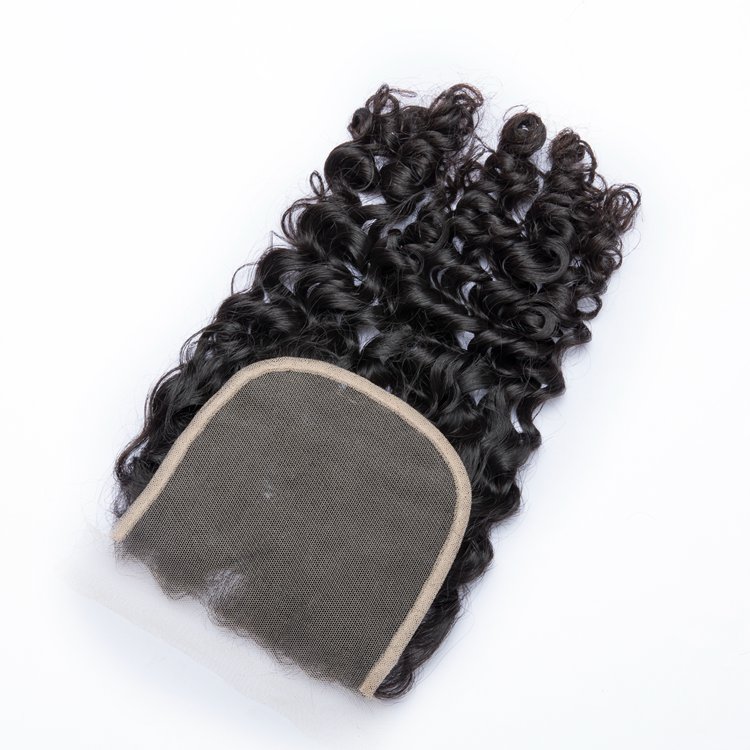 Kabeilu hair brazilian raw hair swiss lace Closure 5x5 Pre-Plucked deep wave