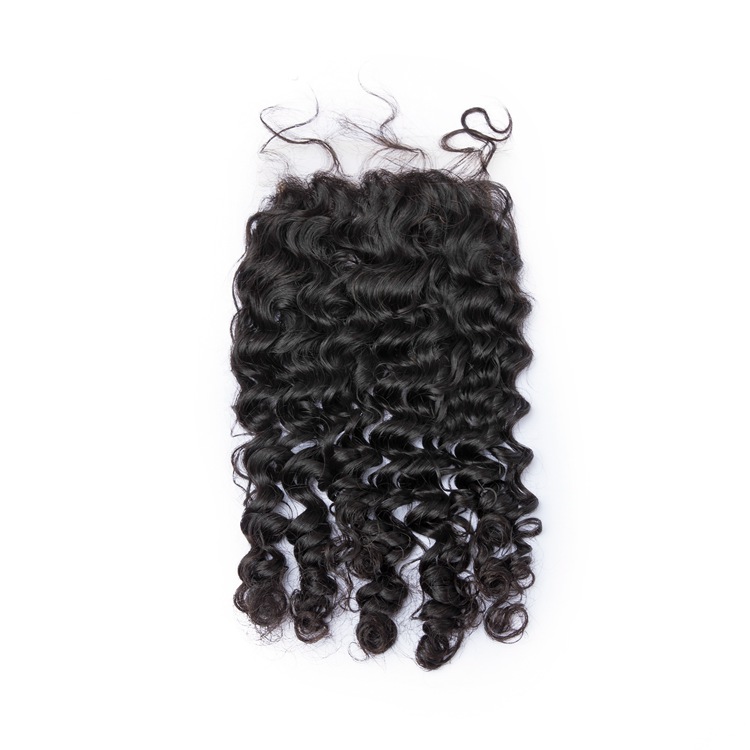 Kabeilu hair brazilian raw hair swiss lace Closure 5x5 Pre-Plucked deep wave