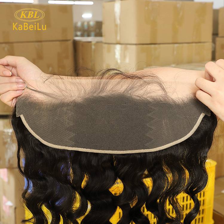 KBL HAIR Virgin brazilian human  Loose  wave Ear To Ear 13X5 Lace Frontal in transparent lace