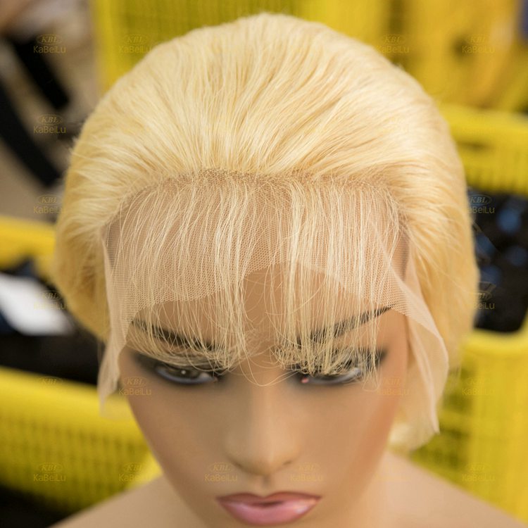 613# Platinum Blonde 13x6 front lace wigs in transparnt lace with baby hair