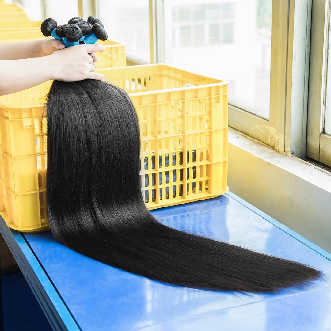 50 Long inches KBL virgin hair blue rubber band hair quality with full cuticle alighned