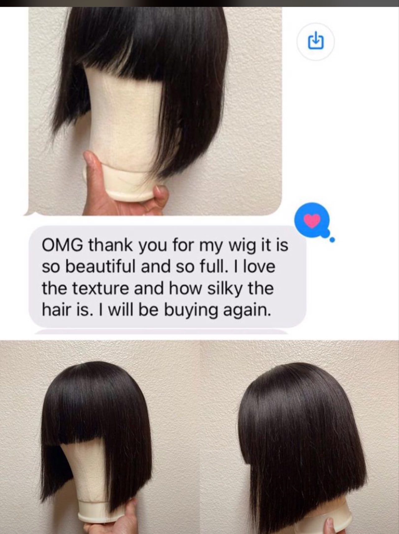 Glueless Natural Straight Bob With Bangs Minimalist  Lace Wig 100% Human Hair