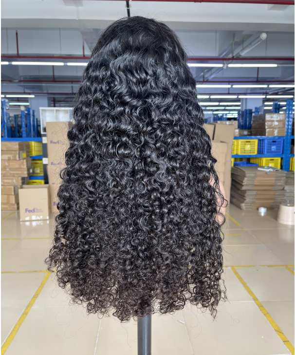 Blue rubber band hair customize wig Burmese wavy 26